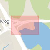 Karta som med röd fyrkant ramar in Ulriksdal, Bergshamravägen, Solna, Stockholms län