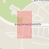 Karta som med röd fyrkant ramar in Enköpingsvägen, Sjövägen, Solna, Stockholms län