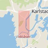 Karta som med röd fyrkant ramar in Skoghallsvägen, Romstad, Karlstad, Värmlands län