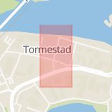Karta som med röd fyrkant ramar in Tormestad, Smålandsgatan, Karlstad, Värmlands län