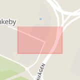 Karta som med röd fyrkant ramar in Rinkeby, Rinkeby Allé, Stockholm, Stockholms län