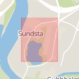 Karta som med röd fyrkant ramar in Sundstavägen, Karlstad, Värmlands län
