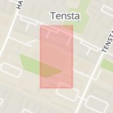 Karta som med röd fyrkant ramar in Tensta, Tensta Centrum, Stockholm, Stockholms län