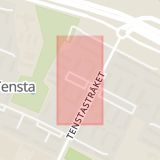 Karta som med röd fyrkant ramar in Tensta, Hyppingeplan, Stockholm, Stockholms län