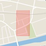 Karta som med röd fyrkant ramar in Sturegatan, Arboga, Västmanlands län