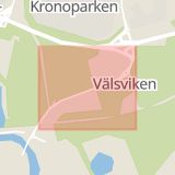 Karta som med röd fyrkant ramar in Välsviken, Karlstad, Värmlands län