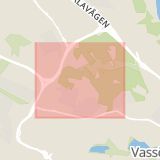 Karta som med röd fyrkant ramar in Ursvik, Sundbyberg, Stockholms län