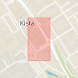 Karta som med röd fyrkant ramar in Kista Centrum, Kista, Stockholm, Stockholms län