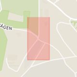 Karta som med röd fyrkant ramar in Hildingavägen, Östbergavägen, Djursholm, Danderyd, Stockholms län