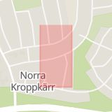 Karta som med röd fyrkant ramar in Norra Kroppkärr, Karlstad, Värmlands län