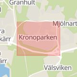 Karta som med röd fyrkant ramar in Vårgatan, Karlstad, Värmlands län