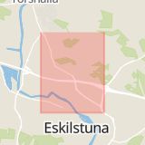 Karta som med röd fyrkant ramar in Torshällavägen, Årby, Eskilstuna, Södermanlands län