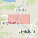 Karta som med röd fyrkant ramar in Slagsta, Eskilstuna, Södermanlands län