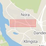 Karta som med röd fyrkant ramar in Nora, Skogsviksvägen, Danderyd, Stockholms län