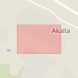 Karta som med röd fyrkant ramar in Akalla, Sibeliusgången, Stockholm, Stockholms län