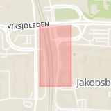 Karta som med röd fyrkant ramar in Jakobsberg, Bussterminalen, Järfälla, Stockholms län