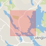 Karta som med röd fyrkant ramar in Danderyd, Stockholms län