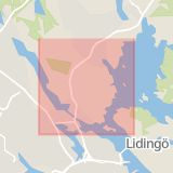 Karta som med röd fyrkant ramar in Danderyd, Stockholms län