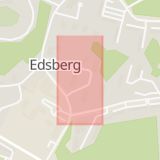 Karta som med röd fyrkant ramar in Edsberg, Drevkarlsstigen, Sollentuna, Stockholms län