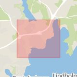 Karta som med röd fyrkant ramar in Viggbyholm, Roslags Näsby, Täby, Stockholms län