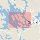 Karta som med röd fyrkant ramar in Ekerö Kommun, Ekerö, Stockholms län