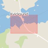 Karta som med röd fyrkant ramar in Kvicksund, Eskilstuna, Södermanlands län
