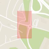 Karta som med röd fyrkant ramar in Rotebroleden, Rotebro, Sollentuna, Stockholms län
