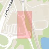 Karta som med röd fyrkant ramar in Trafikplats Tureberg, Sollentuna, Stockholms län