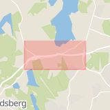Karta som med röd fyrkant ramar in Frestavägen, Täby, Stockholms län