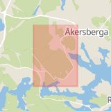 Karta som med röd fyrkant ramar in Svinningevägen, Prästtorpet, Österåker, Stockholms län