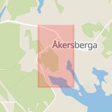 Karta som med röd fyrkant ramar in Runö, Österåker, Stockholms län