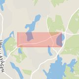Karta som med röd fyrkant ramar in Häggviksleden, Trafikplats Häggvik, Täby, Stockholms län
