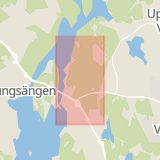 Karta som med röd fyrkant ramar in Stäket, Järfälla, Stockholms län