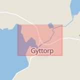 Karta som med röd fyrkant ramar in Gyttorp, Nora, Örebro län