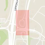 Karta som med röd fyrkant ramar in Glädjen, Upplands väsby, Stockholms län