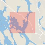 Karta som med röd fyrkant ramar in Kymlingelänken, Enköpingsvägen, Stockholms län