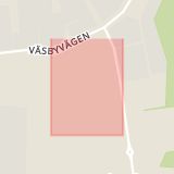 Karta som med röd fyrkant ramar in Herrgårdsvägen, Brunn, Upplands väsby, Stockholms län