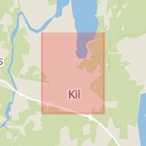 Karta som med röd fyrkant ramar in Fageråsmotet, Kil, Värmlands län