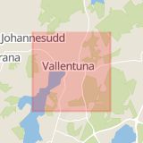 Karta som med röd fyrkant ramar in Vallentuna, Stockholms län