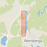 Karta som med röd fyrkant ramar in Runö, Sjöbergsvägen, Österåker, Stockholms län