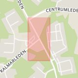 Karta som med röd fyrkant ramar in Kalmarleden, Kraftleden, Bålsta, Håbo, Uppsala län