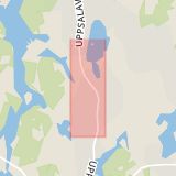 Karta som med röd fyrkant ramar in Skälby, Stockholmsvägen, Upplands väsby, Stockholms län