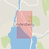 Karta som med röd fyrkant ramar in Kungsgatan, Lindesberg, Örebro län