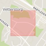 Karta som med röd fyrkant ramar in Karlavagnsgatan, Västerås, Västmanlands län