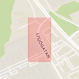 Karta som med röd fyrkant ramar in Bäckby, Axel Oxenstiernas Gata, Västerås, Västmanlands län