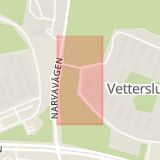Karta som med röd fyrkant ramar in Vetterslund, Västerås, Västmanlands län