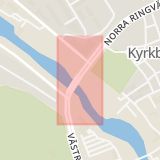 Karta som med röd fyrkant ramar in Skarpskyttebron, Västerås, Västmanlands län