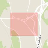 Karta som med röd fyrkant ramar in Pionjärvägen, Sigtuna, Stockholms län
