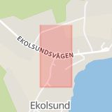 Karta som med röd fyrkant ramar in Ekolsund, Enköping, Uppsala län