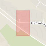 Karta som med röd fyrkant ramar in Tingvalla, Märsta, Sigtuna, Stockholms län